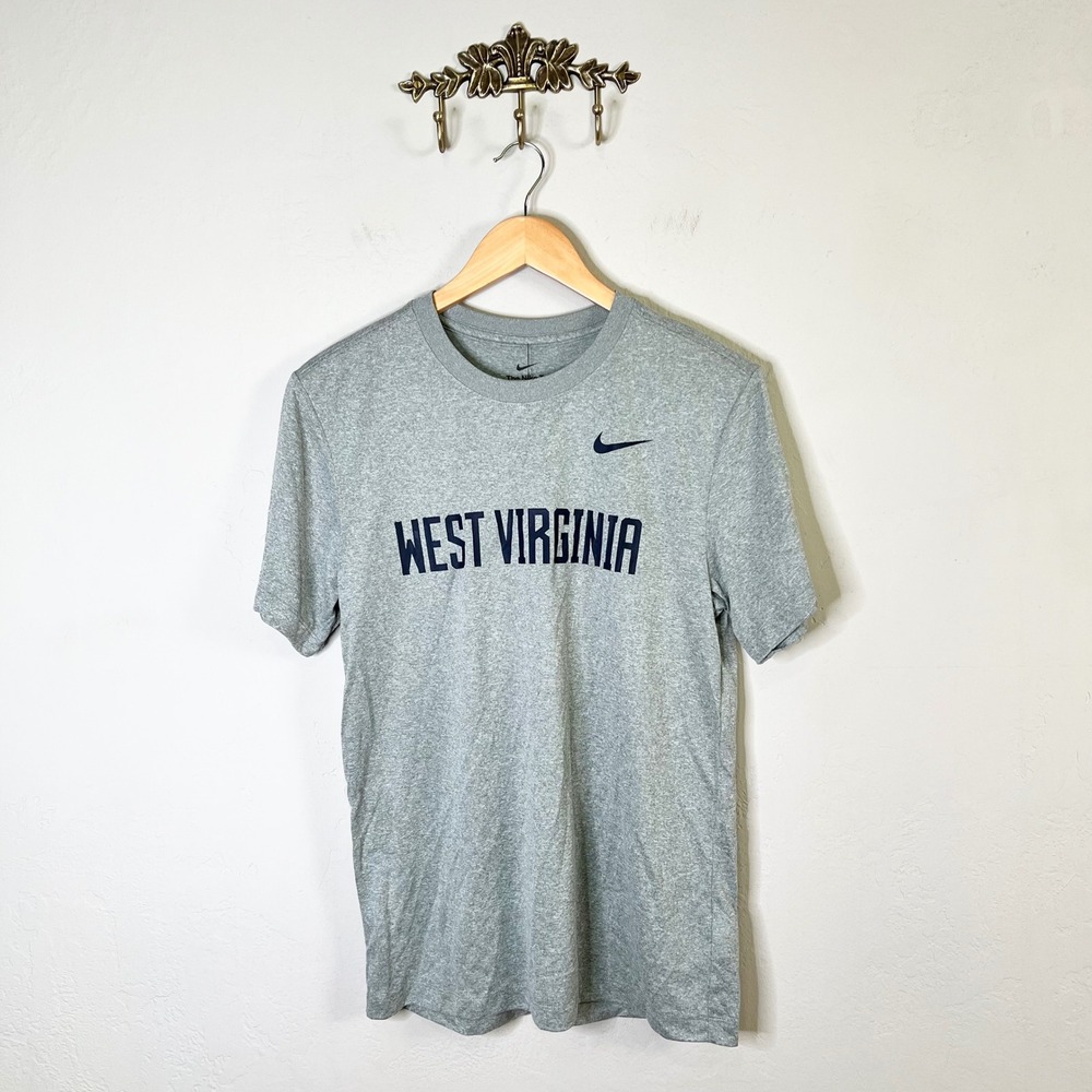 West Virginia Mountaineers Nike T-Shirt Men Size S Grey Dri-Fit New Short-Sleeve